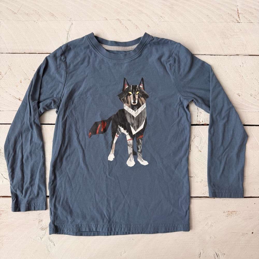 Tea Collection Boys Wolf Long Sleeve Tee